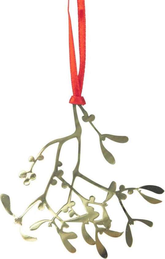 Pluto juletrepynt, metall Misteltein, gullfarget