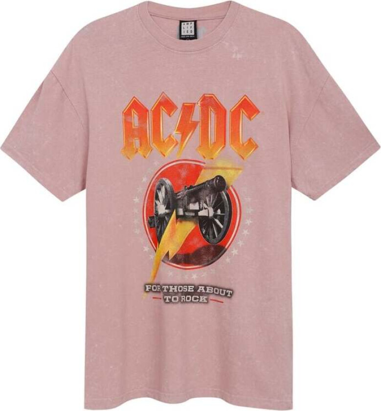 T-skjorte - Amplified Collection - For Those About To Rock - XS til 3XL - Herrer - lyserosa