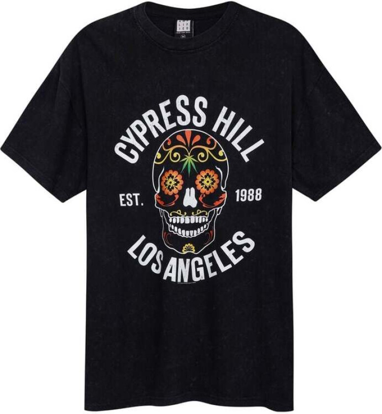 Cypress Hill T-skjorte - Amplified Collection - Floral Skull - XS til 3XL - Herrer - koksgrå