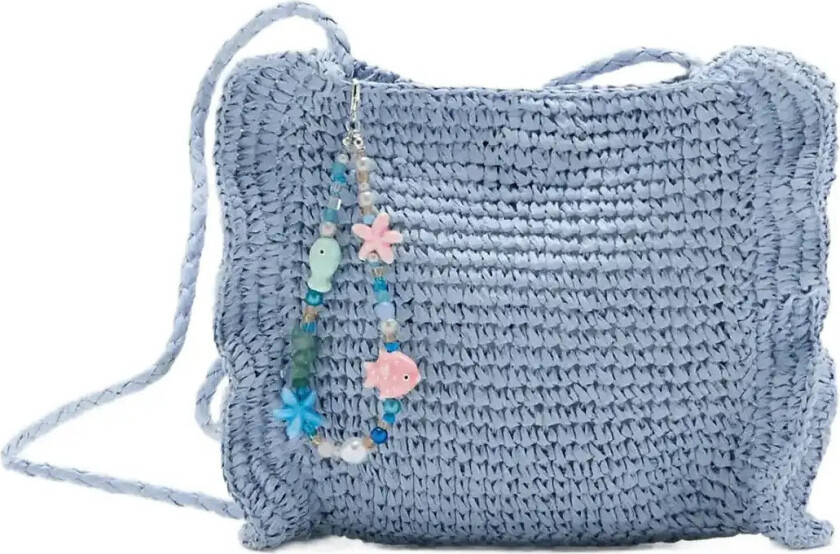 Natural Fibre Charm Handbag - Blue - ONE SIZE