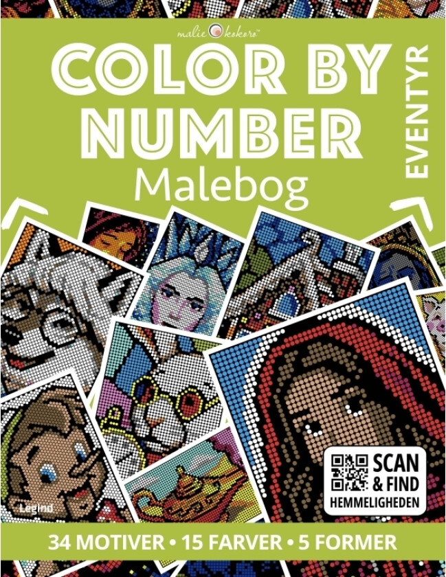 Malerbok: Color by number - Eventyr | Malie Kokoro