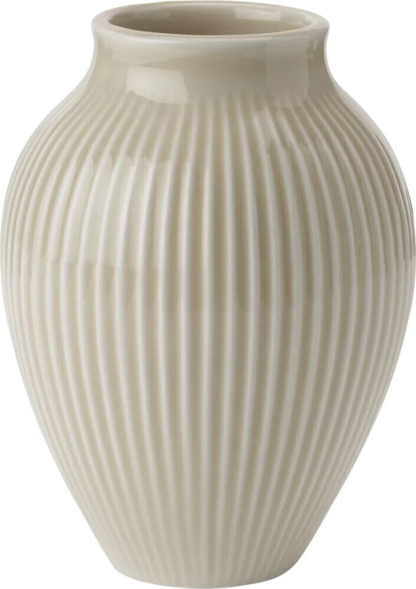 Knabstrup riflet vase 12,5 cm Ripple sand