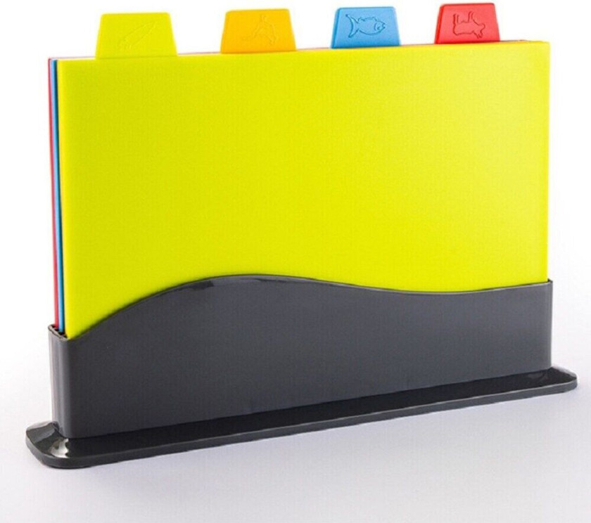 4stk Skjærebrett i stativ