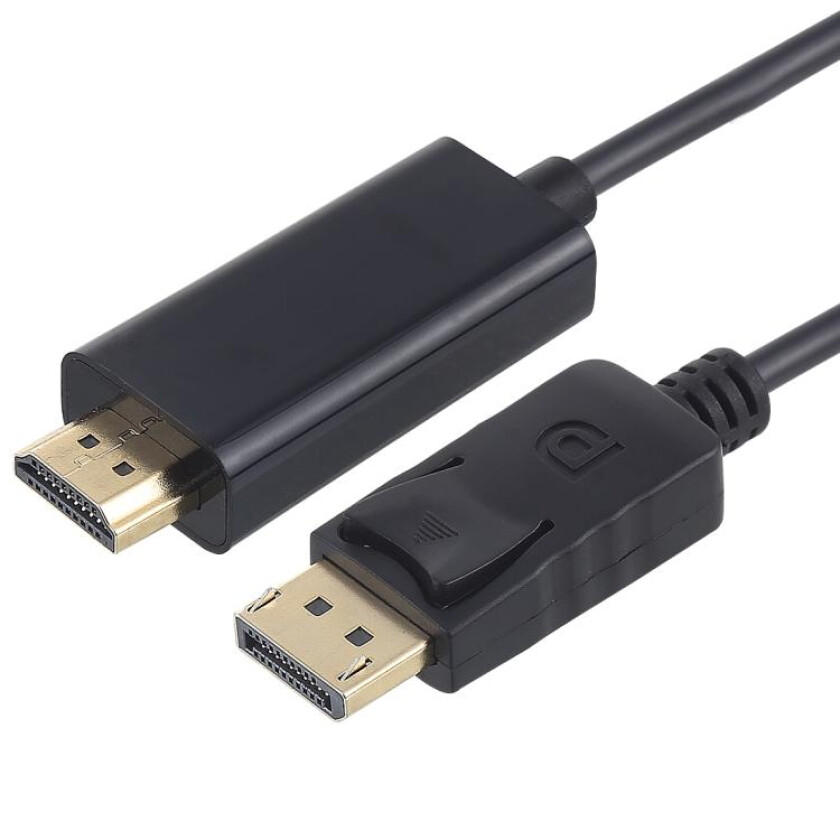 DisplayPort til HDMI Kabel, 1,8 m - Svart