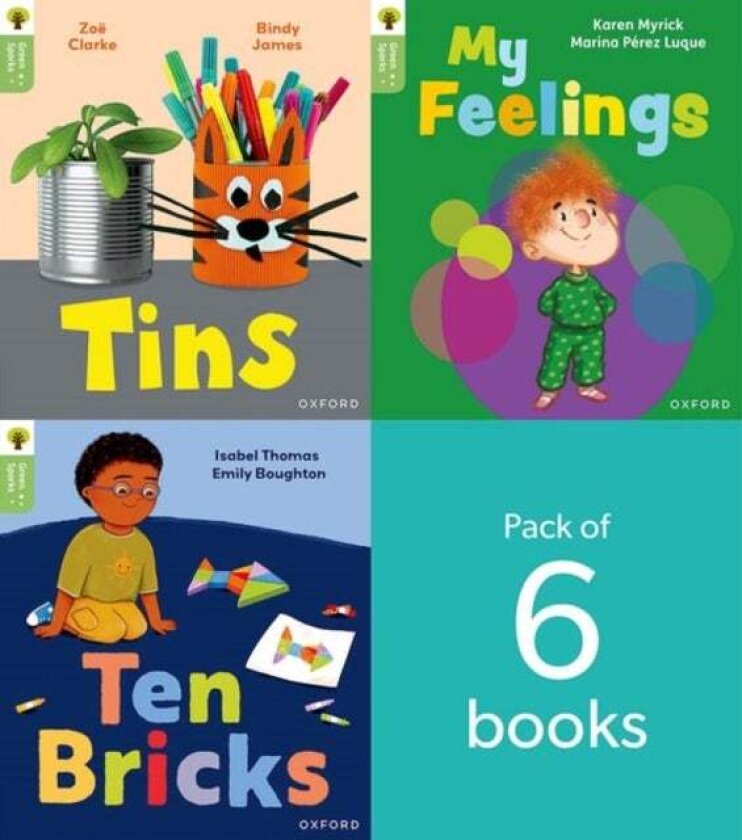 Oxford Reading Tree Green Sparks: Level 1 LEVEL 1 PACK of 6 av Baker, Thomas, Pink, Pe, Myrick, James, Hussey, Clarke, Boughton