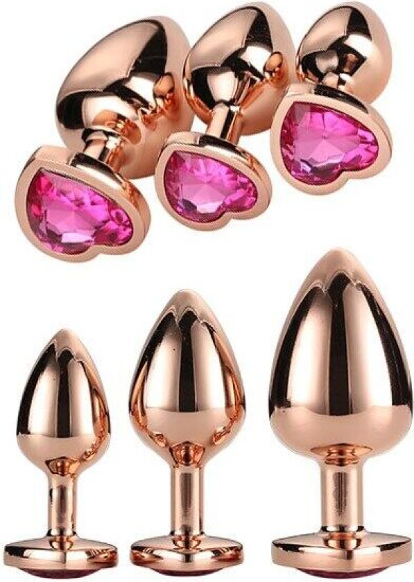 Gleaming Love Rose Gold Plug Set Anaplugger pakke
