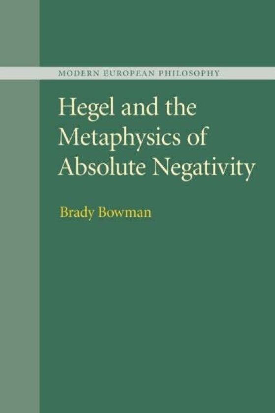 Hegel and the Metaphysics of Absolute Negativity av Brady Bowman
