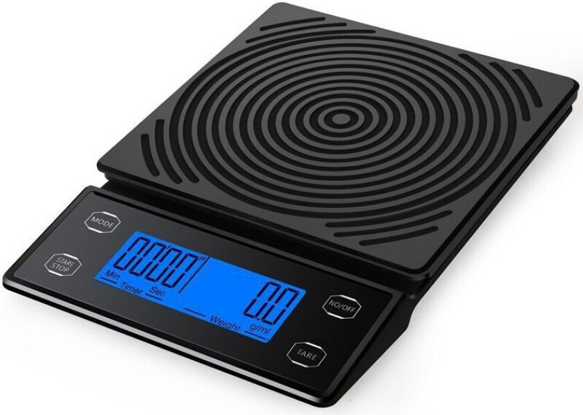 Digital kaffevekt med timer USB-drevet 5kg / 0,1g Sort