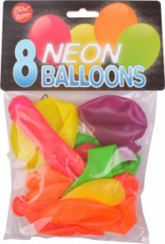 Ballonger Neon Ass. farger Ø26cm - 8 stk