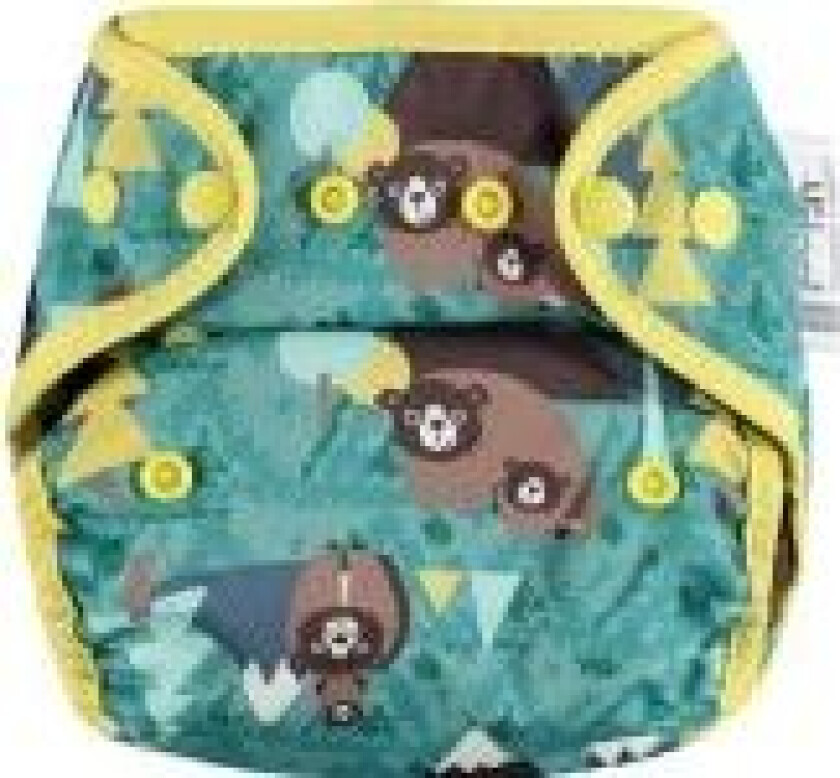 Lukk Caboo bleier Trekk, gjenbruksbleie Pop-in AIO Bear med trykknapper 4,5-16 kg, 1 stk.