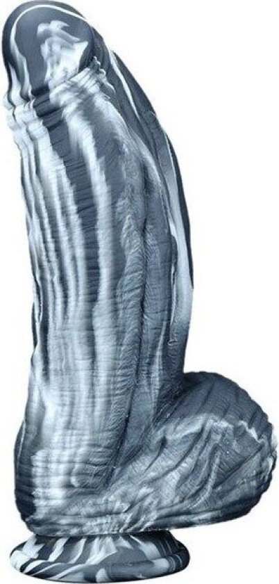 Silicone Dildo Fat Dick Black-White 25cm