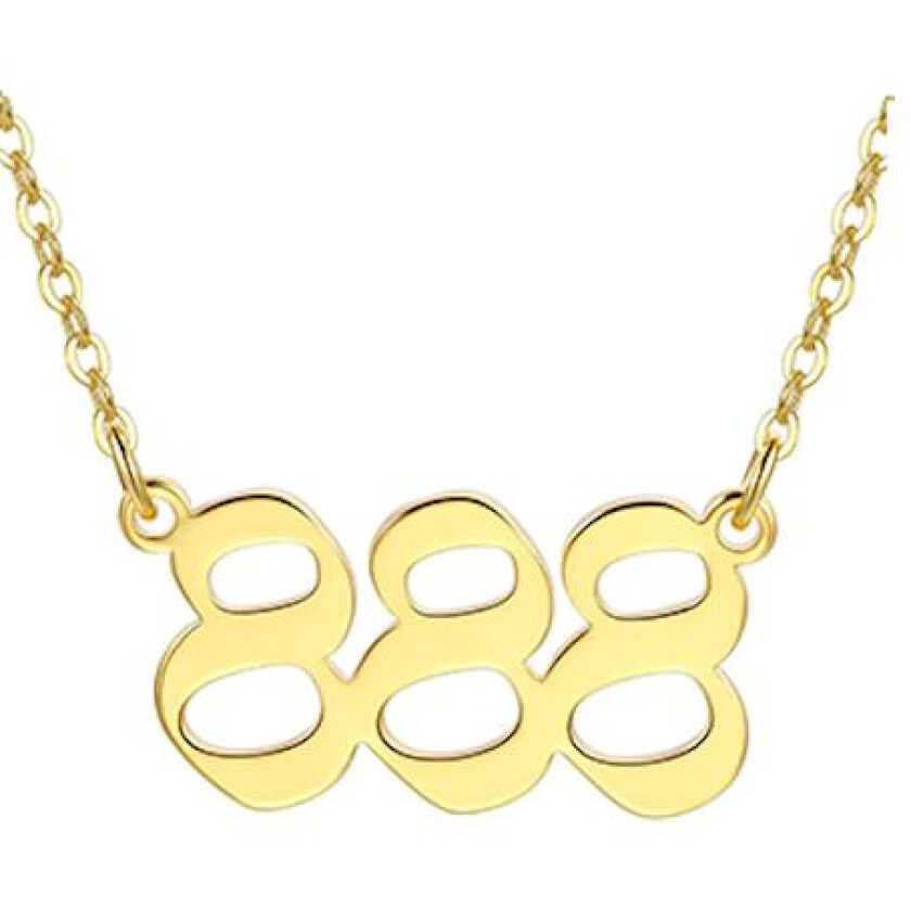 Gold plated necklace angel number 888 meaning gift spiritual