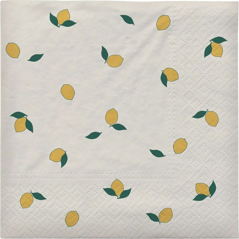 Lemon serviett 33x33 cm 20-pk Off white-yellow