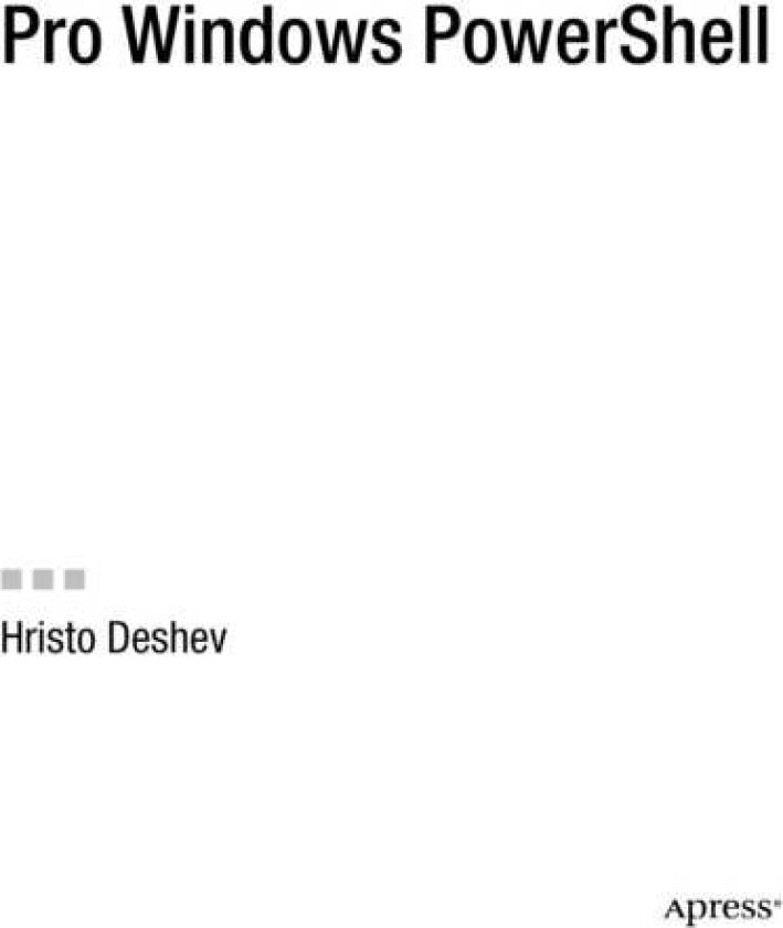 Pro Windows PowerShell av Hristo Deshev
