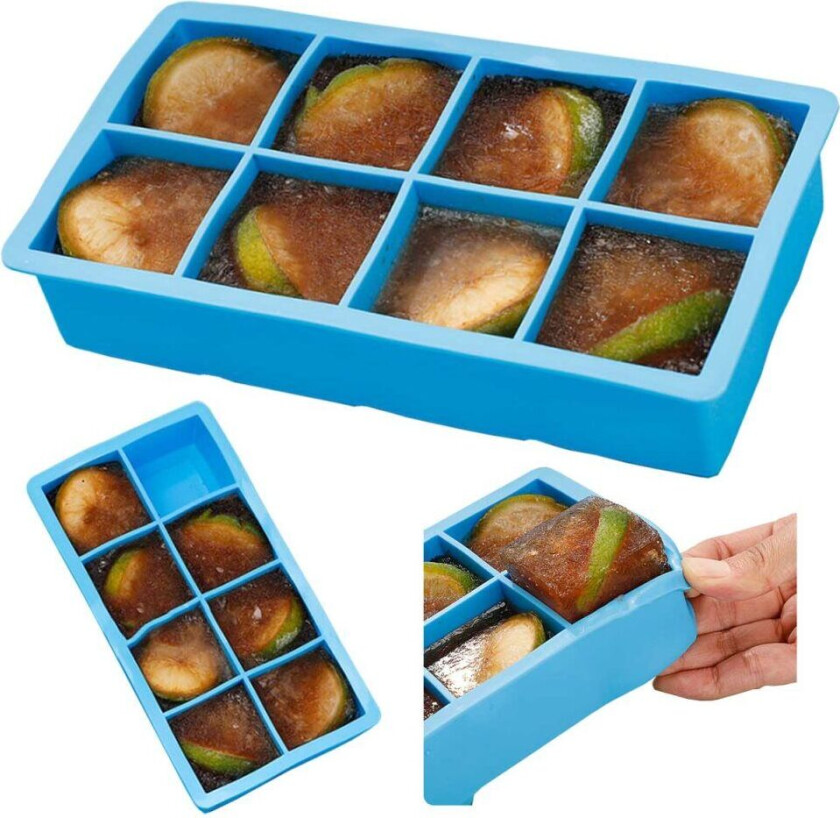Cube Silikonisform for 8 store isbiter