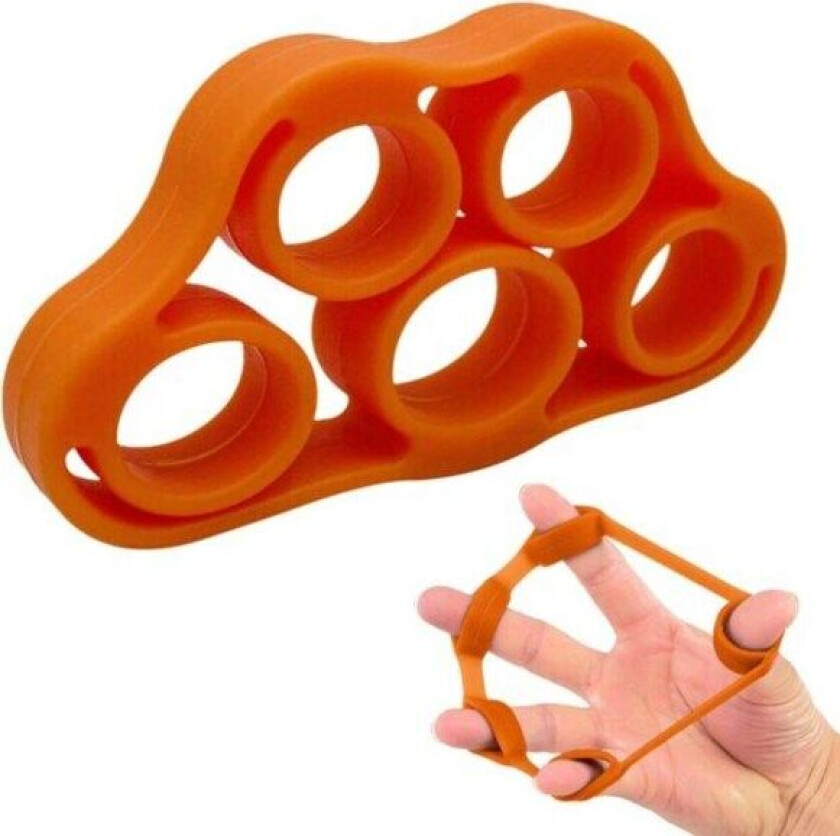 Fingertrener silikon - håndledd og grep coach 5 kg oransje