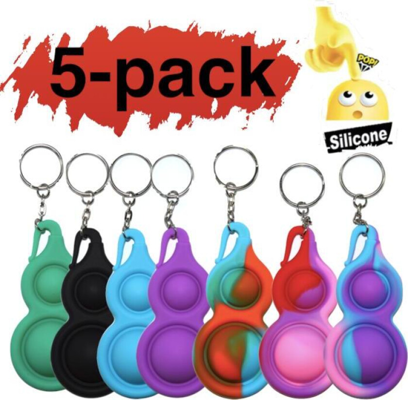 5-pack Simple dimple, MINI Pop it Fidget Finger Toy / Leksak- CE