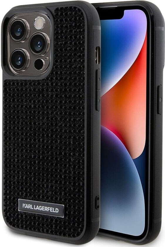 Karl Lagerfeld iPhone 15 Pro Deksel Rhinestone Svart