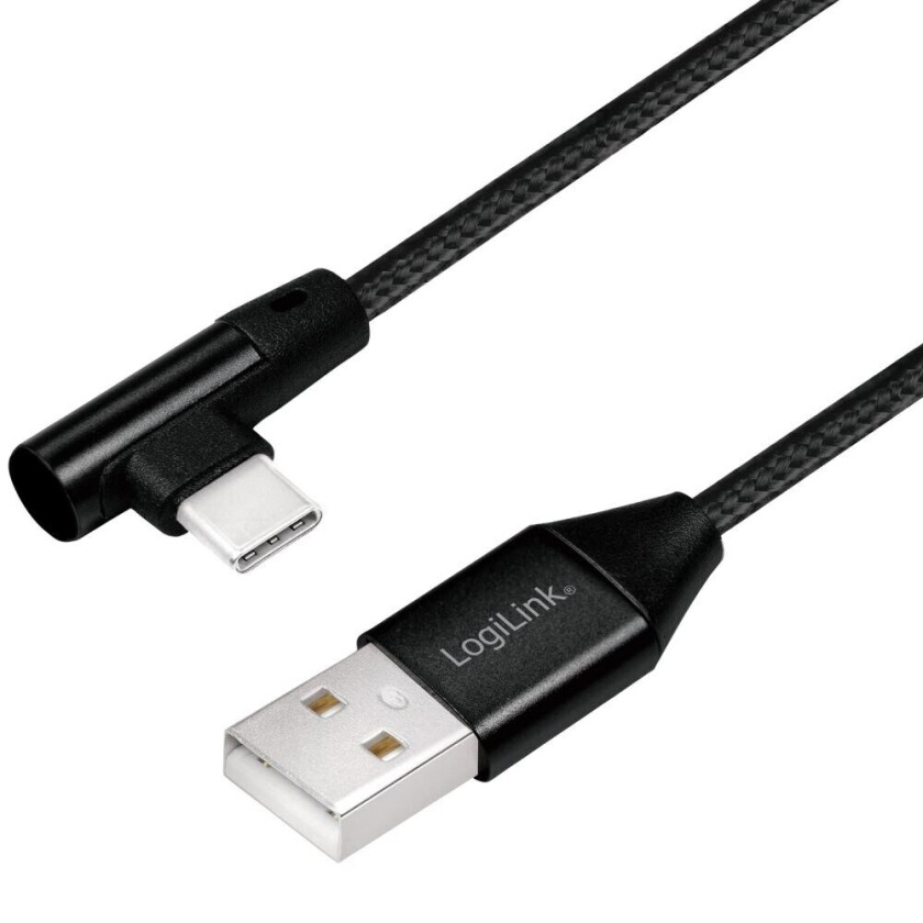 LogiLink Vinklet USB-C-kabel USB 2.0 Maks 3A 0,3m