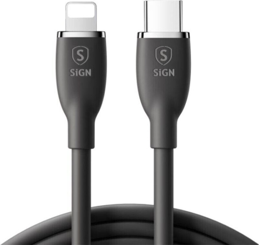 SiGN USB-C til Lightning-kabel 30W, 2m - Svart