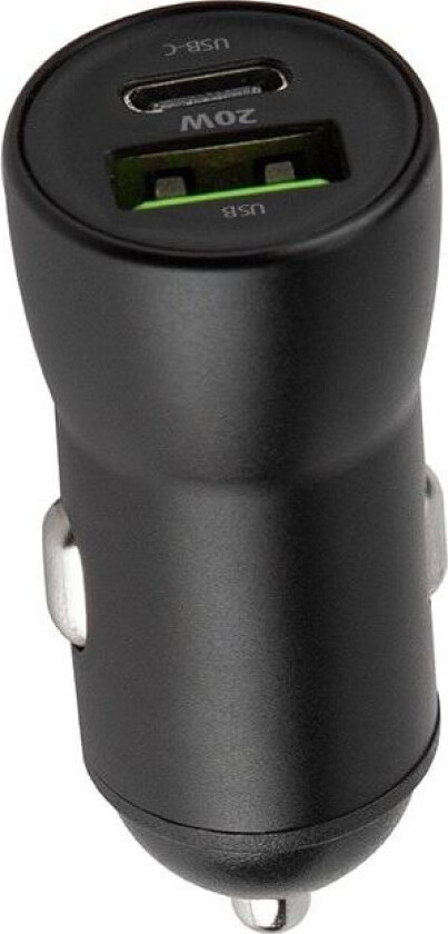 Maxlife MXCC-04 PD QC car charger 1x USB-C 1x USB 20W black