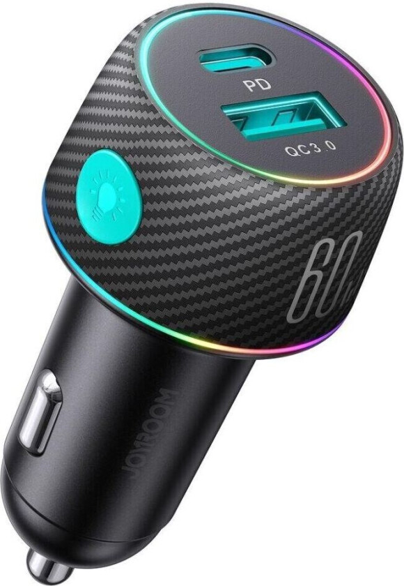 Joyroom Multi-Color Billader med USB-A+USB-C 60W - Svart