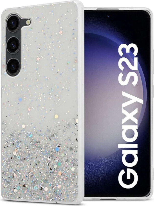 Deksel til Galaxy S23 med glitrende glitter