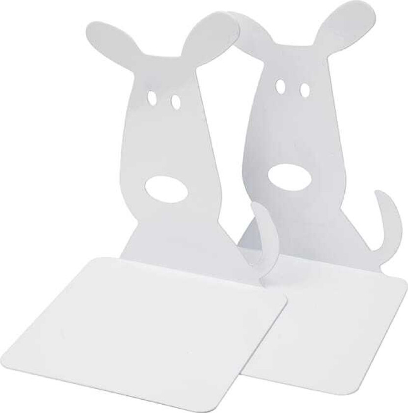 Bokstøtte Hund Hvit 2-pk Burde