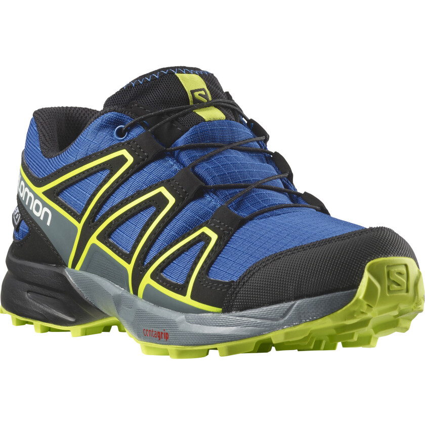 Juniors' Speedcross Climasalomon™ Waterproof 35, Nautical Blue/Black/Acid Lime