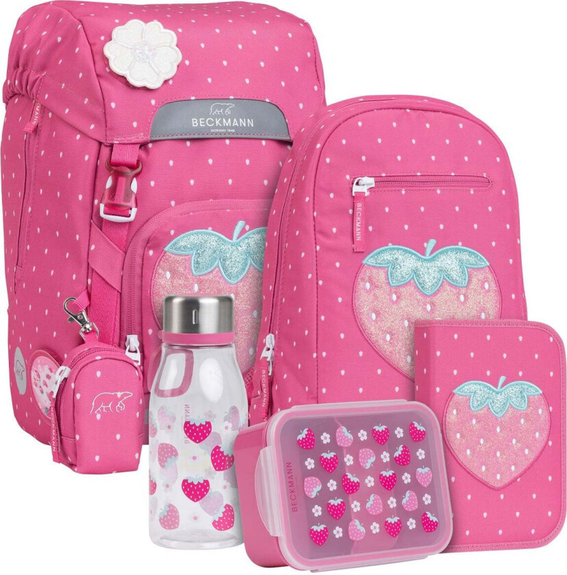 Pakke skolesekk 1.kl Strawberry 22L