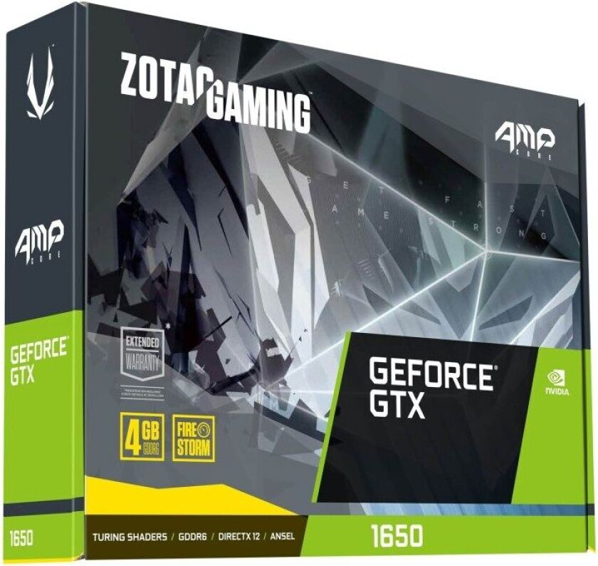 Zotac GAMING GeForce GTX 1650 AMP Core - Grafikkort - GF GTX 1650 - 4 GB GDDR6 - PCIe 3.0 x16 - DVI, HDMI, DisplayPort