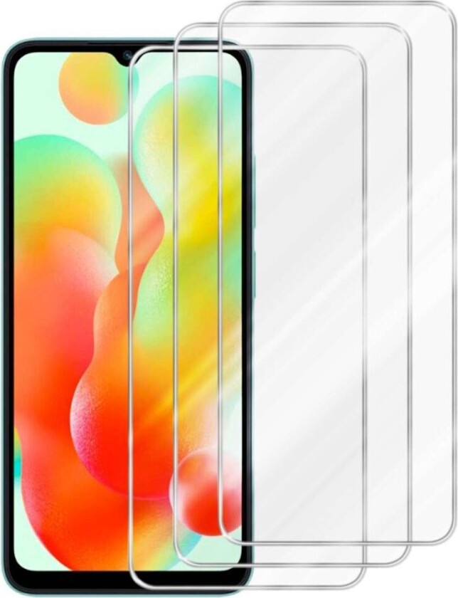 3x Skjermbeskytter Skärmskyddtil til Xiaomi RedMi 11A / RedMi 12C / POCO C55 Herdet Skjermglass