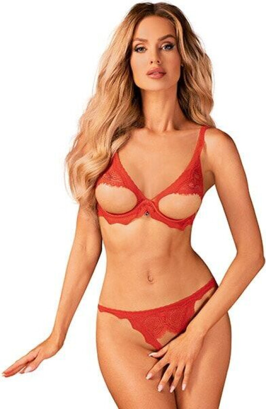 Obsessive Bergamore 2-pcs Set Red Sexy undertøy