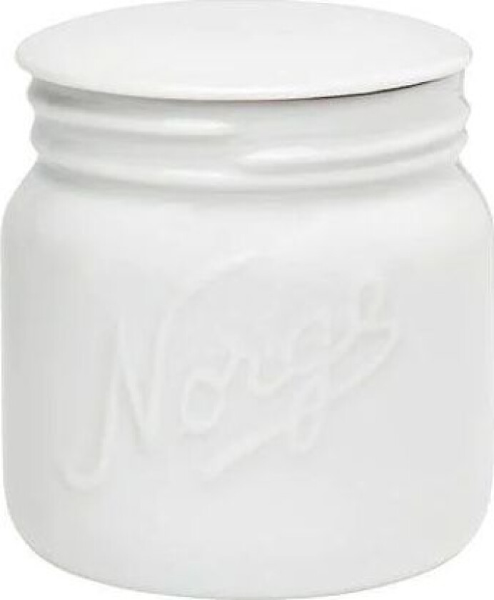 Bilde av Norgesglass I Hvit Porselen Med Lokk 40cl