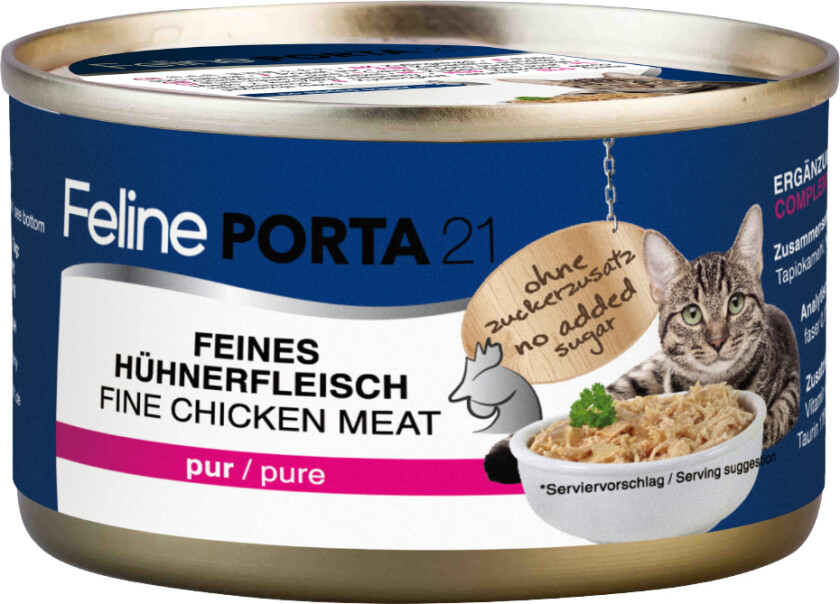 Feline Porta 21 kattemat - 6 x 90 g - Kylling