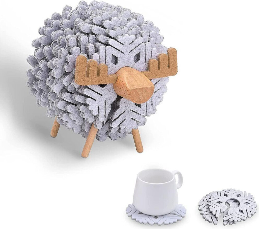 Søt Filt Coasters Sett med Holder