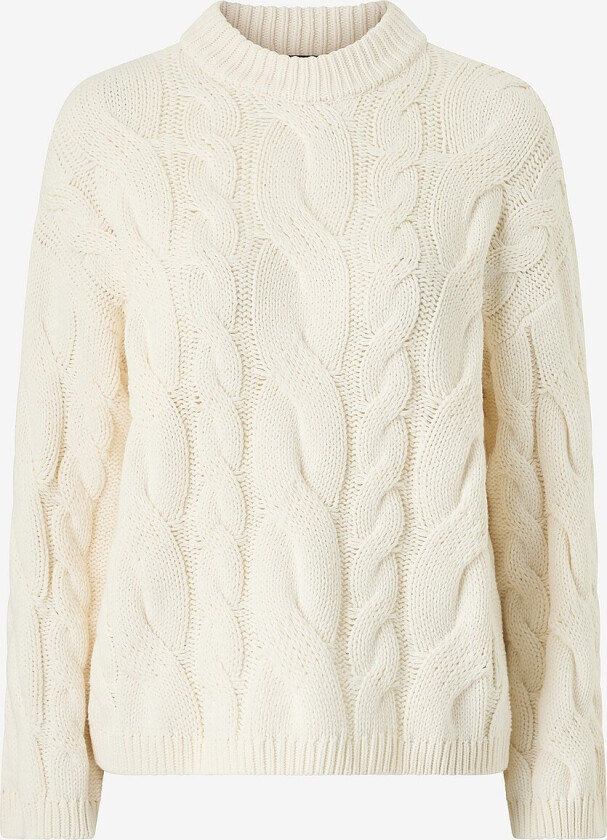 Genser Chunky Knitted Cable - Hvit
