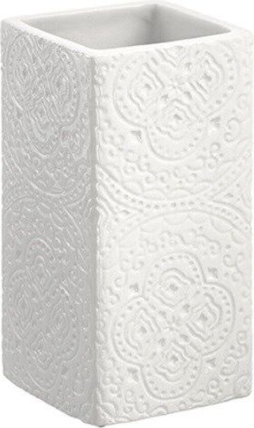 Tannbørsteholder Cult Design Kub Orient hvit 12 cm
