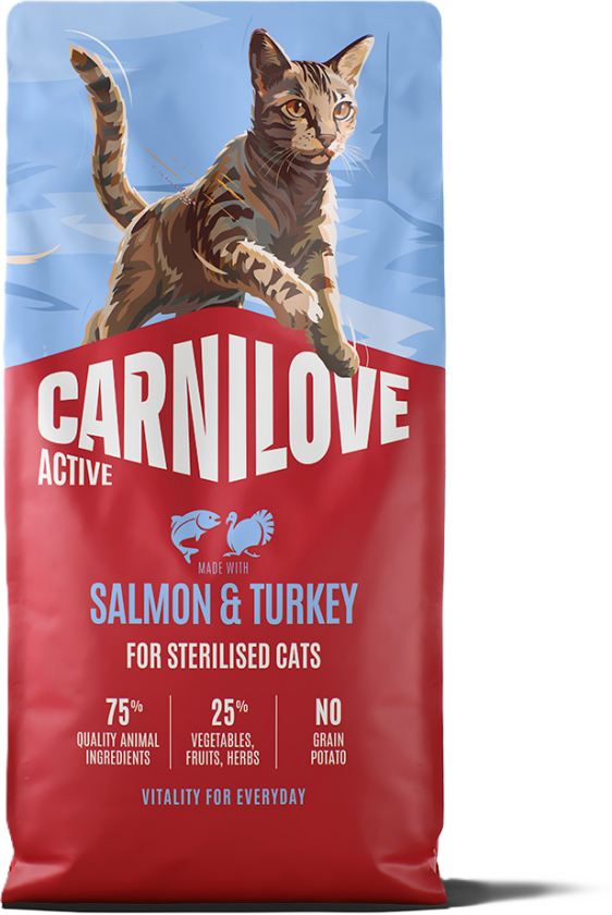 Active Cat Salmon & Turkey for Sterilised Adult All Breeds 2kg - Katt - Kattefôr & kattemat - Tørrfôr for katt - Carnilove
