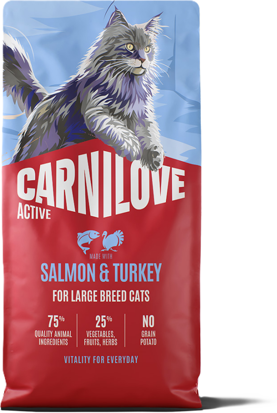 Active Cat Salmon & Turkey for Adult Large Breeds 6kg - Katt - Kattefôr & kattemat - Tørrfôr for katt - Carnilove