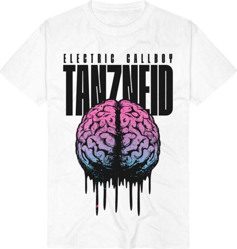 T-skjorte - TANZNEID Melting Brain - S til 5XL - Herrer - hvit