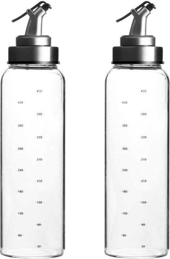 Bilde av 2-delt Oljedispenser Eddik- og oljeflasker i glass med 450 ml påfyllingskapasitet - for å helle porsjoner uten å søle
