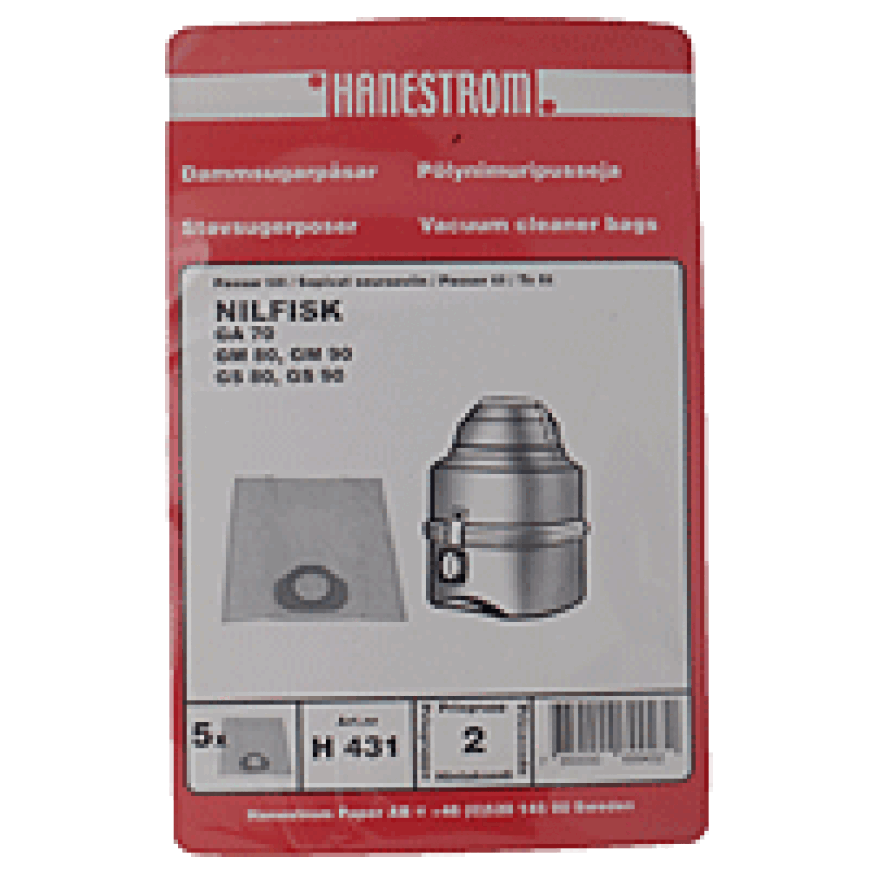 Støvsugerposer, syntetfiber, 5st.