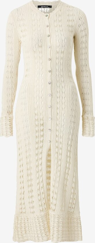 Maxikjole Knitted Crochet - Beige