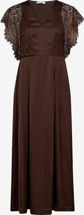 Satengkjole ccIdun Lace Dress - Brun