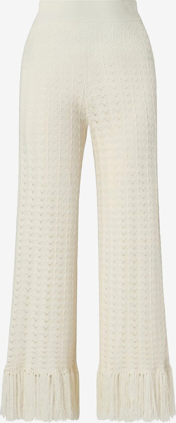 Bukser Alycia Knitted Fringe - Hvit