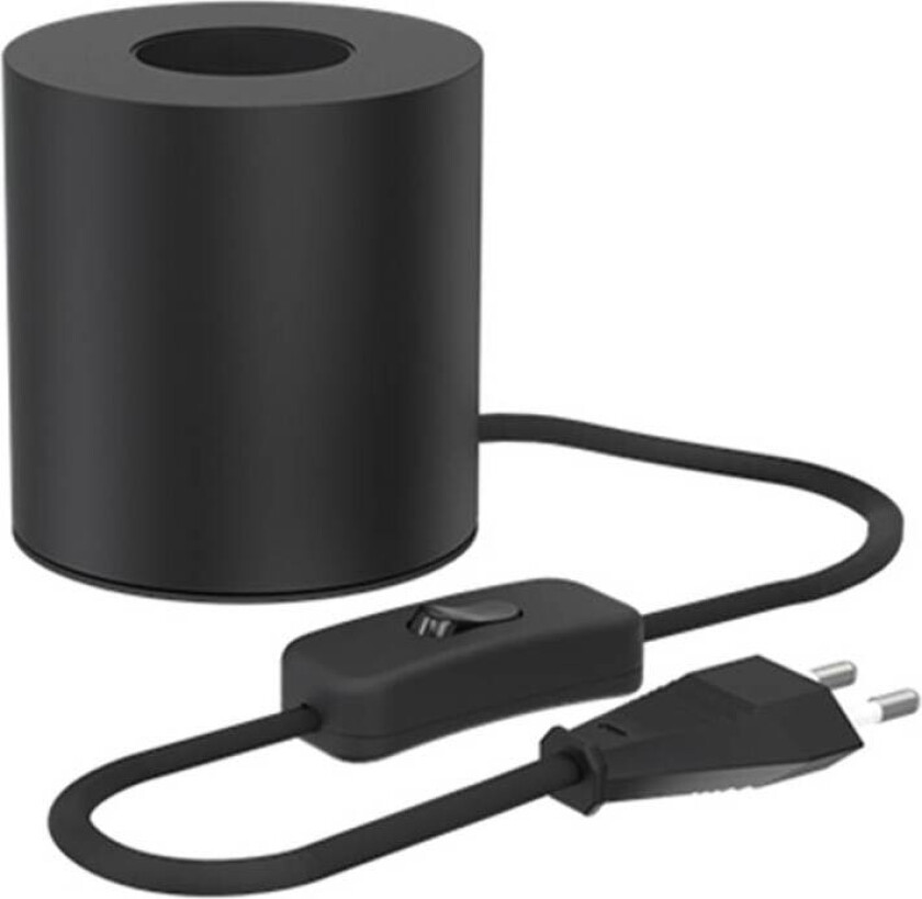 Sylinder E27 Sort 1,8m kabel m/bryter