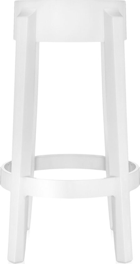 Charles Ghost Stool 4898, Glossy White, H: 65 - Barstoler - Philippe Starck - Hvit - Plast