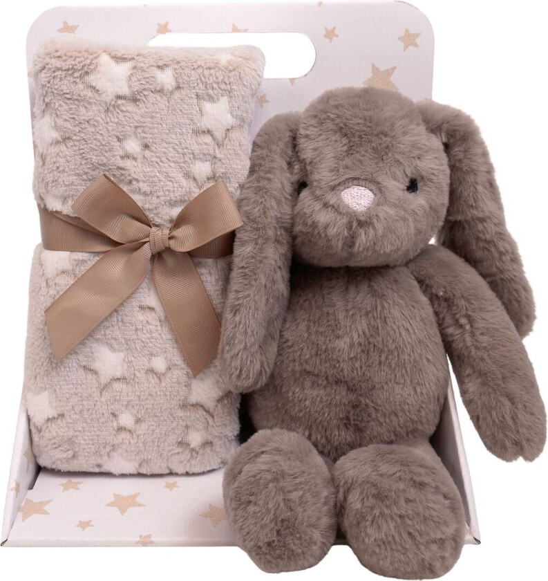 Carlo Baby Brun Kanin med Babyteppe i fleece