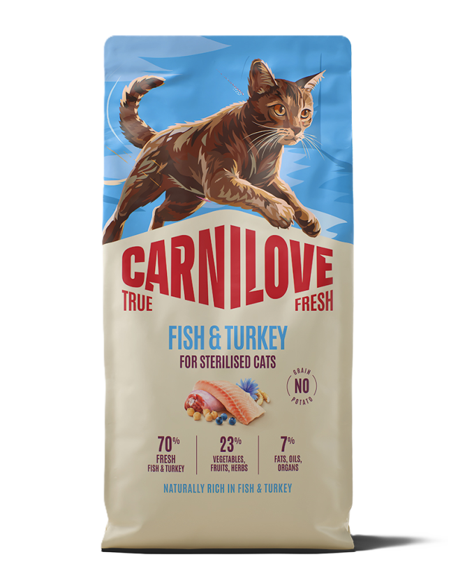 True Fresh Cat Fish & Turkey for Sterilised Adult All Breeds 6kg - Katt - Kattefôr & kattemat - Tørrfôr for katt - Carnilove